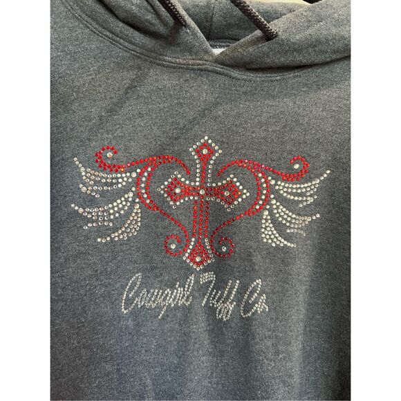 Cowgirl Tuff Co Grey Hoodie On A Gildan Sweatshirt Woman’s Size Large - Picture 3 of 13
